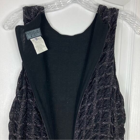 Vintage VERSUS GIANNI VERSACE Dress 28/42~M Black Gold-Metallic 90s Gown Runway - Picture 8 of 11